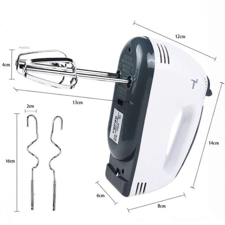 1+1 GRATIS: Mixer De Mana Profesional Gadget 3 Plus, 7 Viteze ,Inox ,  260W + CADOU SURPRIZA