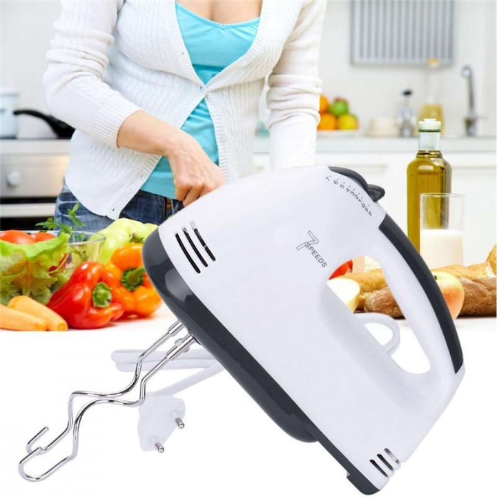 1+1 GRATIS: Mixer De Mana Profesional Gadget 3 Plus, 7 Viteze ,Inox ,  260W + CADOU SURPRIZA