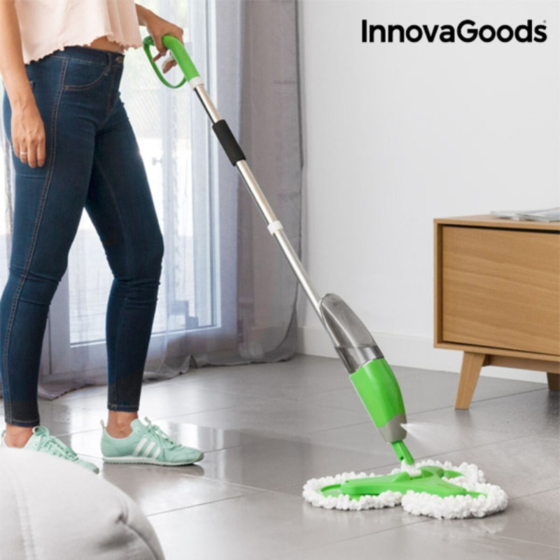 Mop Profesional Triplu Cu Functia “Curata Tot Si Coluturi” , Cu Pulvelizator Si 3 Lavete Lavabile Din Microfibra + Mini Mop Portabil CADOU
