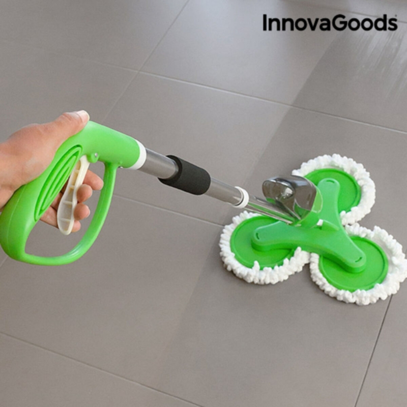 Mop Profesional Triplu Cu Functia “Curata Tot Si Coluturi” , Cu Pulvelizator Si 3 Lavete Lavabile Din Microfibra + Mini Mop Portabil CADOU