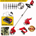 Motocoasa Portabila Cu 1 BATERIE de 48V, Putere 800W, Cu Brat Extensibil, Pentru Gazon, 8 Lame Diferite