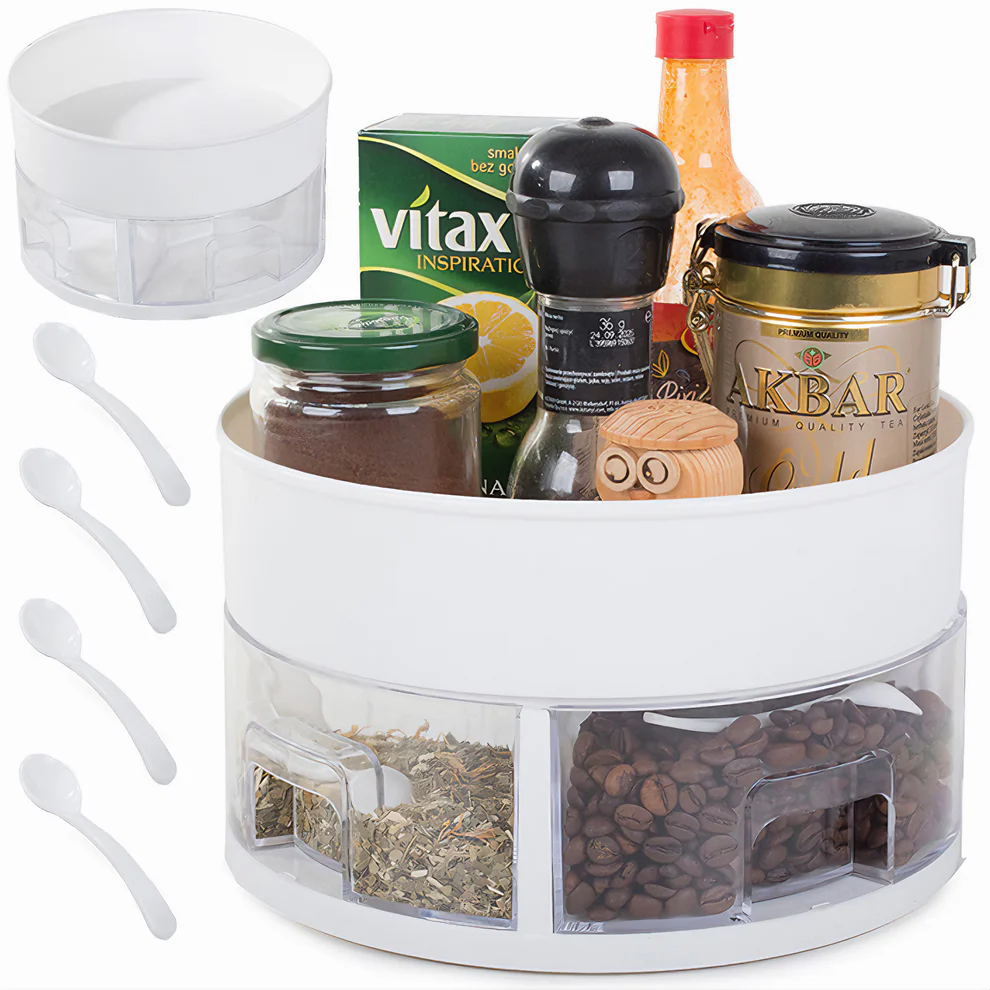 Organizator Bucatarie Profesional Kitcken Ultra 2 Cu 4x Sertare Condimente Si 4x Lingurite,23x14 cm + CADOU SURPRIZA