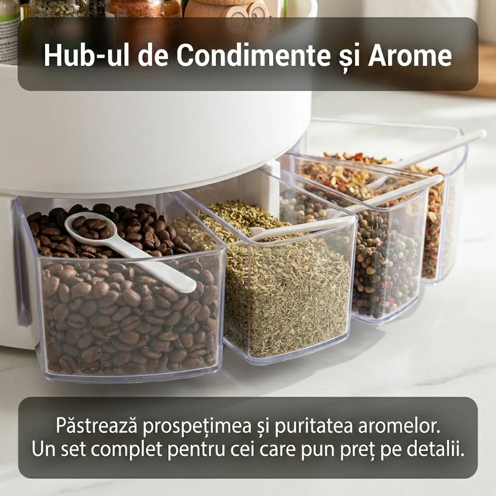 Organizator Bucatarie Profesional Kitcken Ultra 2 Cu 4x Sertare Condimente Si 4x Lingurite,23x14 cm + CADOU SURPRIZA