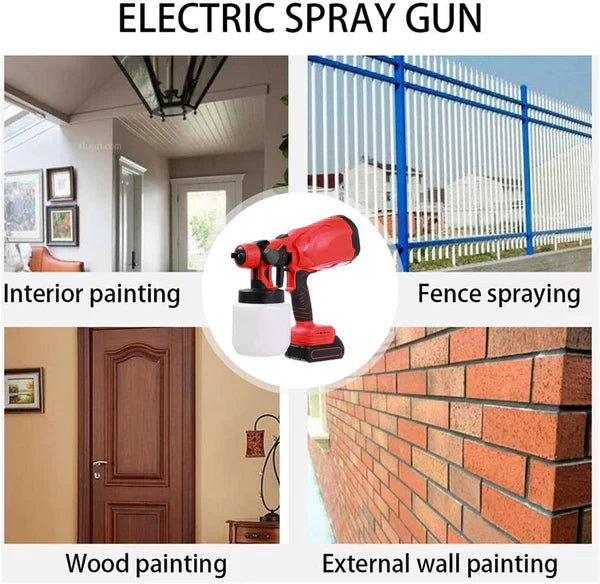 Pistol Profesional De Vopsit Si Zugravit, Electric, Cu Rezervor De Vopsea, 900 ml si 2 Acumulatori, 48V, Portabil