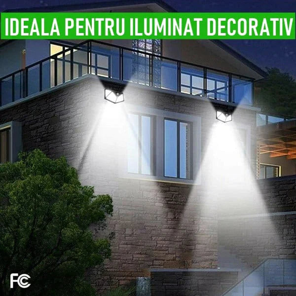 Set Economic: 4 Lămpi Solare UltraPuternice 100 LED – Lumină Inteligentă + CADOU