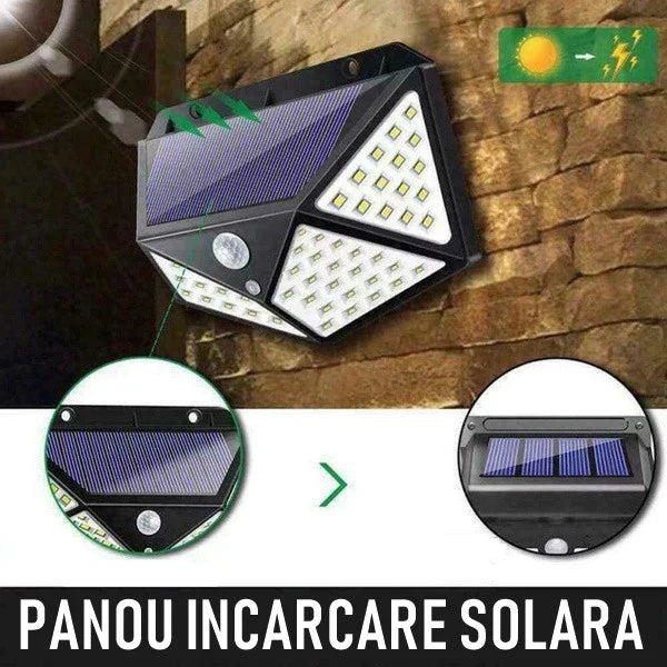 ☀️ Mega Pachet: 8 Lămpi Solare 100 LED – Lumină Puternică, ZERO Costuri!