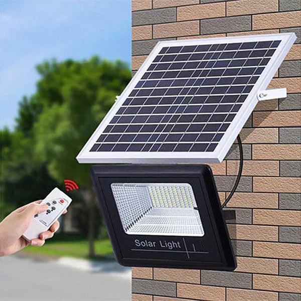 PACHET PROMOTIONAL: Proiector Puternic Si Rezistent La Apa IP66  VELORA 200W + Panou Solar + Telecomanda Si Accesorii,Incarcare Rapida + Accesorii