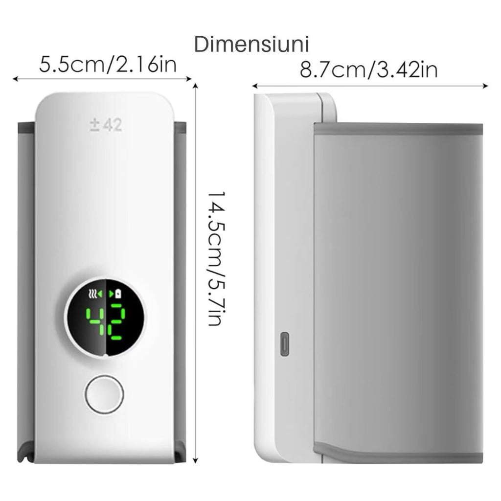 Încălzitor Portabil pentru Biberoane Wireless NNQ2, Acumulator 6000mAh, Termostat Automat, 6 Trepte de Temperatură + Cadou Aspirator Nazal