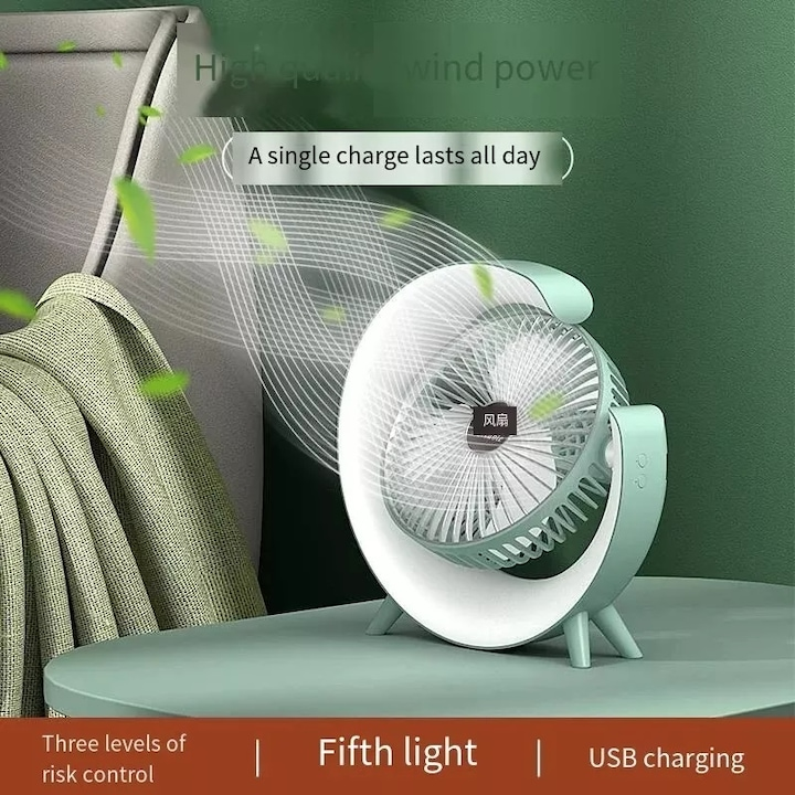 Mini Ventilator Wireless cu LED RGB SB‑138 – Răcorire Inteligentă pentru Vară