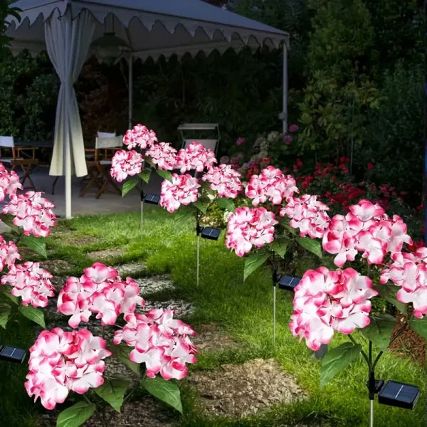 Set 2X Lampa Solara Decorativa de Gradina Flori Roz cu LED 80Cm, Iluminat Exterior, Rezistent la Apa, Decor Ambiental pentru Curte si terasa+ CADOU