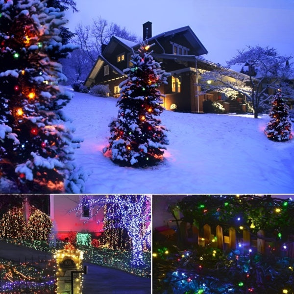 Instalație LED pe rolă – decorațiune luminoasă pentru brad și casă, lungime 100 metri