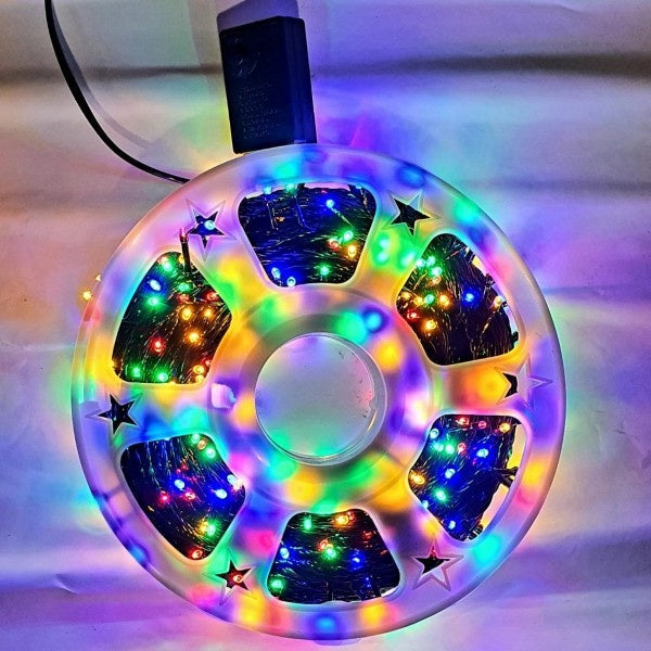 Instalație LED pe rolă – decorațiune luminoasă pentru brad și casă, lungime 100 metri