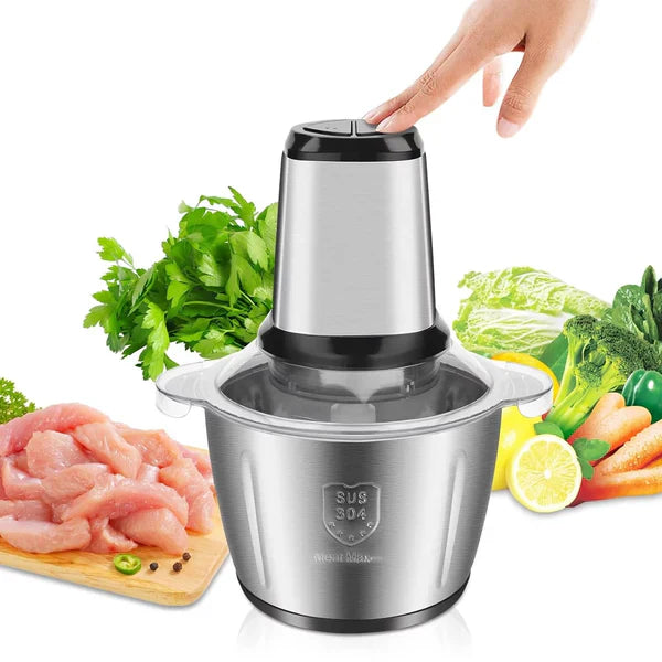 Tocator Electric Multifunctional, Pentru Carne, Fructe si Legume, Bol Din Inox, Capacitate 3L, 4 Lame Din Inox, 300W Putere
