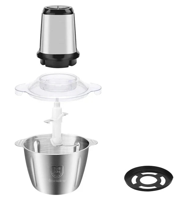 Tocator Electric Multifunctional, Pentru Carne, Fructe si Legume, Bol Din Inox, Capacitate 3L, 4 Lame Din Inox, 300W Putere